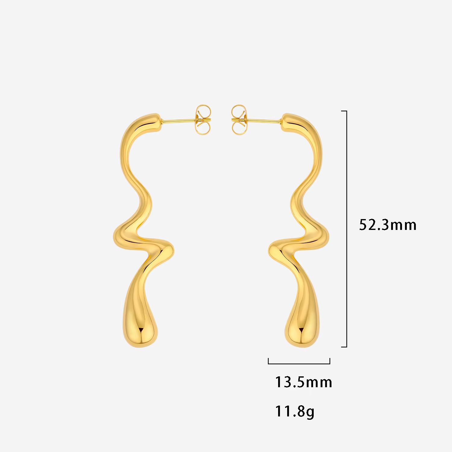 Stainless Steel Chunky Gold IP Hoop Earrings Daily Simple Design New Fashion Women Jewelry Gift for Party