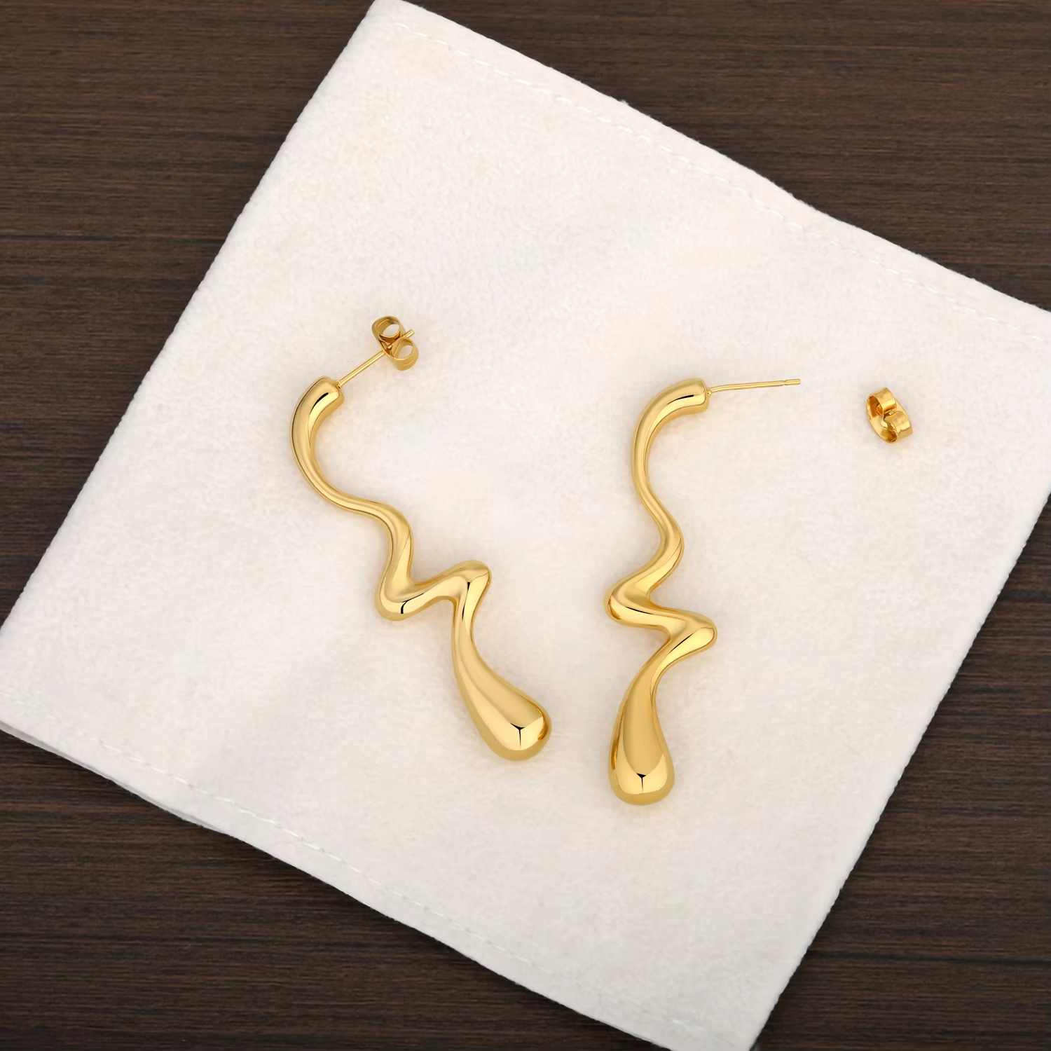 Stainless Steel Chunky Gold IP Hoop Earrings Daily Simple Design New Fashion Women Jewelry Gift for Party