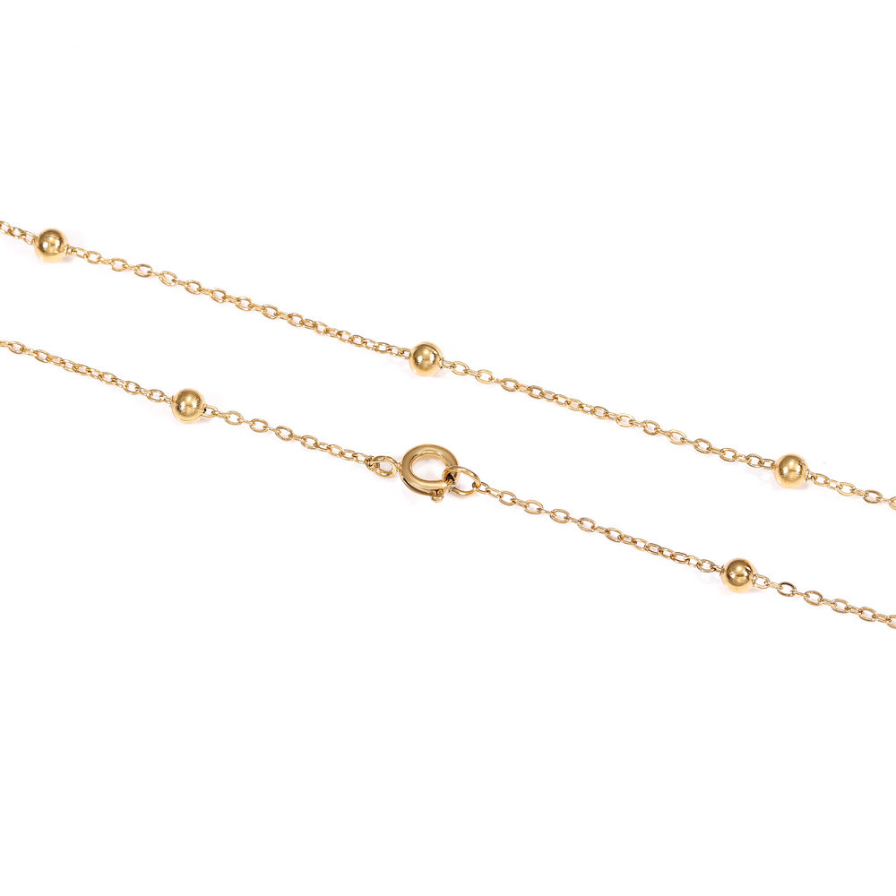 Stainless Steel Gold Color 1.2mm Beads Chain Necklace for Women Thin Chain Choker Trend New Gift Party Fashion Jewelry