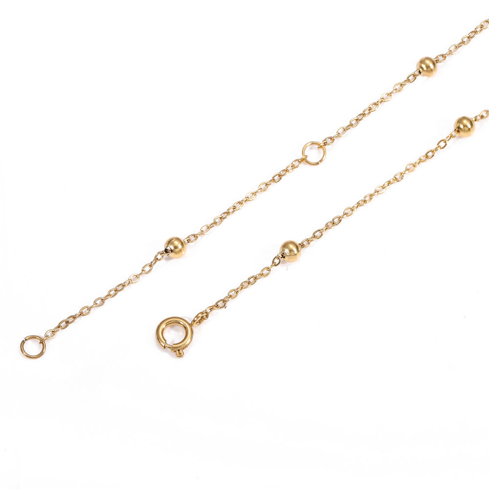 Stainless Steel Gold Color 1.2mm Beads Chain Necklace for Women Thin Chain Choker Trend New Gift Party Fashion Jewelry