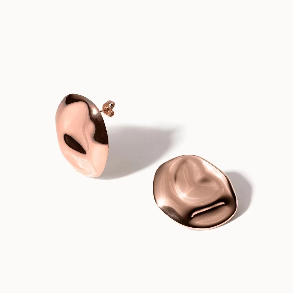 Stainless Steel Modern Muse Geometric Bohemia Unisex Rose Gold Plated Stud Earrings Gift