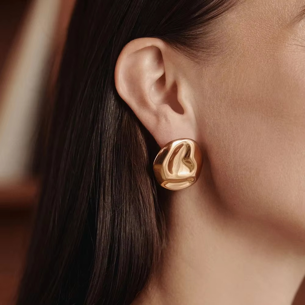 Stainless Steel Modern Muse Geometric Bohemia Unisex Rose Gold Plated Stud Earrings Gift