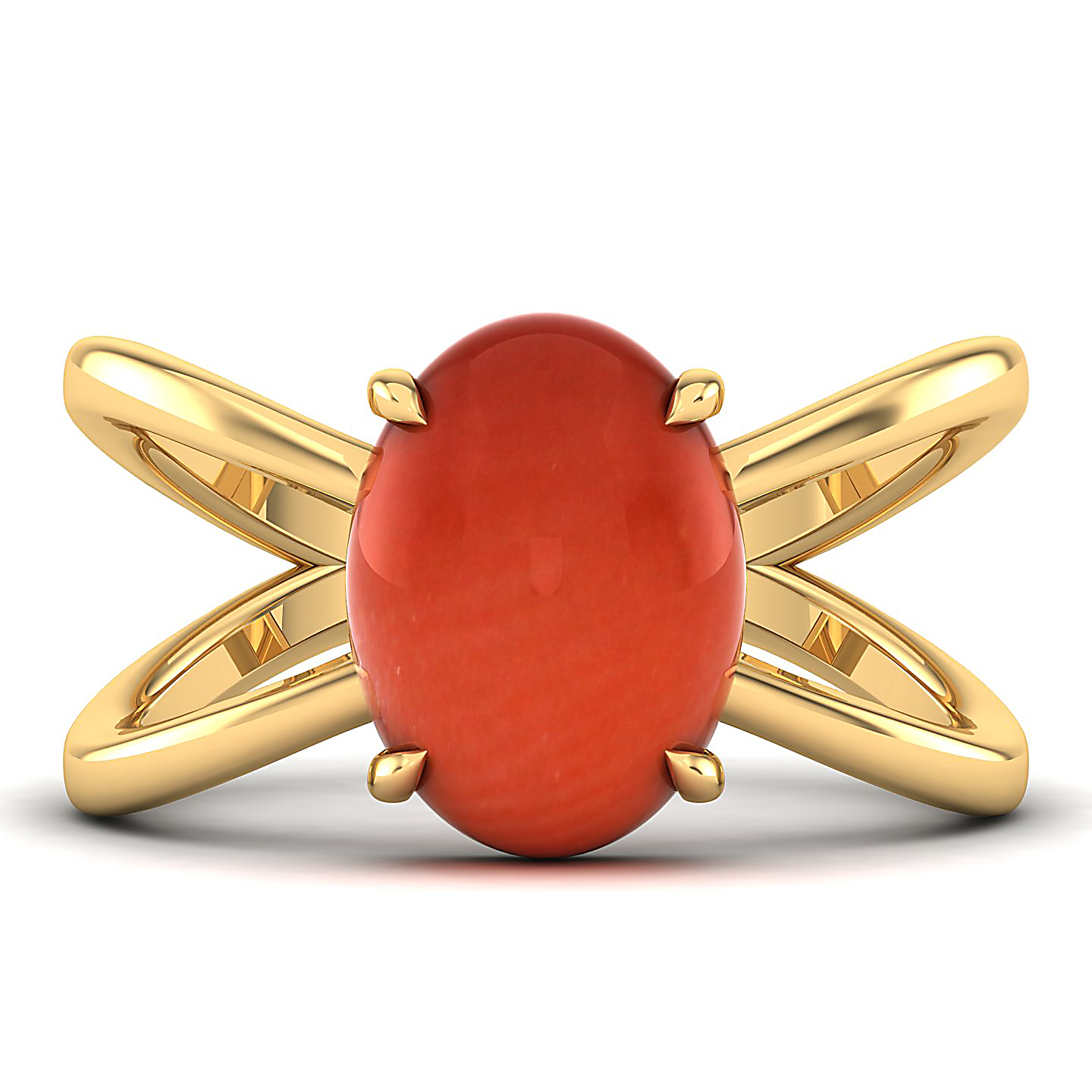 The Ornamental Asscher Red Coral Ring – Mangal Finger Astrology Jewelry
