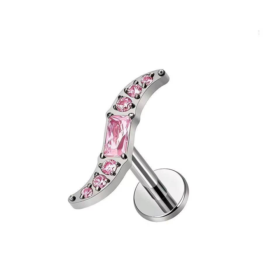 Titanium Internal Thread Cubic Zirconia Stud Earrings Women Enhances Rook Cartilage Ear Piercing