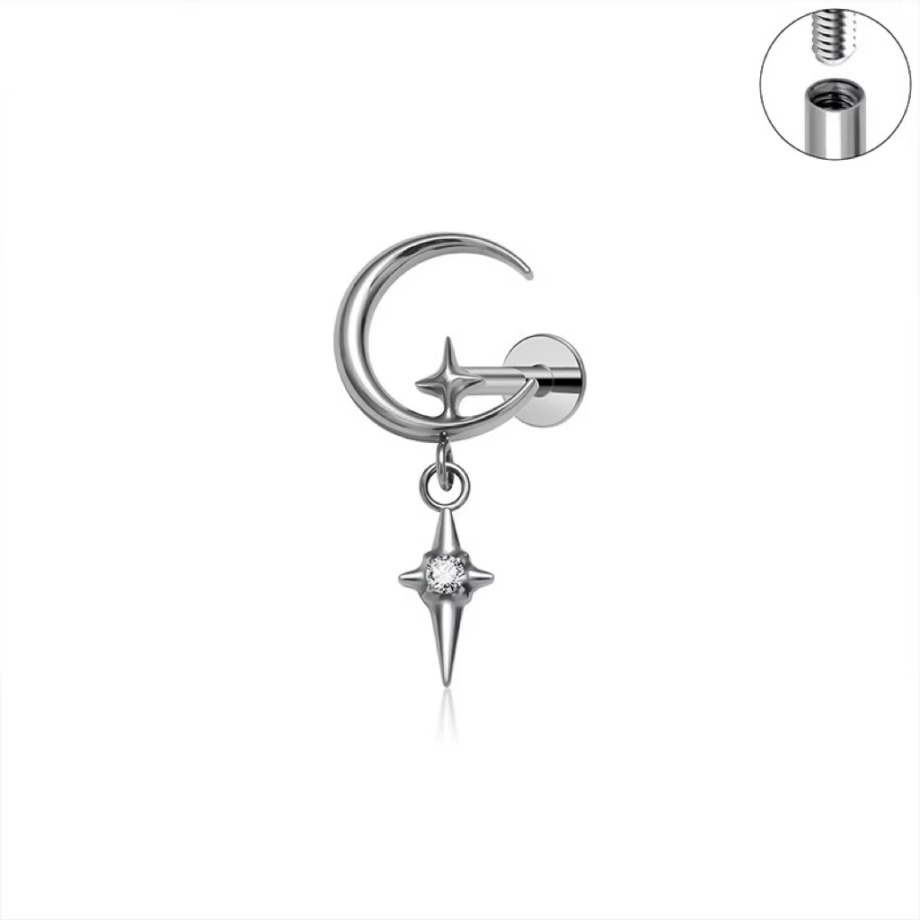 Titanium Japanese Korean Star Zircon Irregular Ear Cartilage Stud Piercing Earrings Wedding Engagement Party Gift Trendy