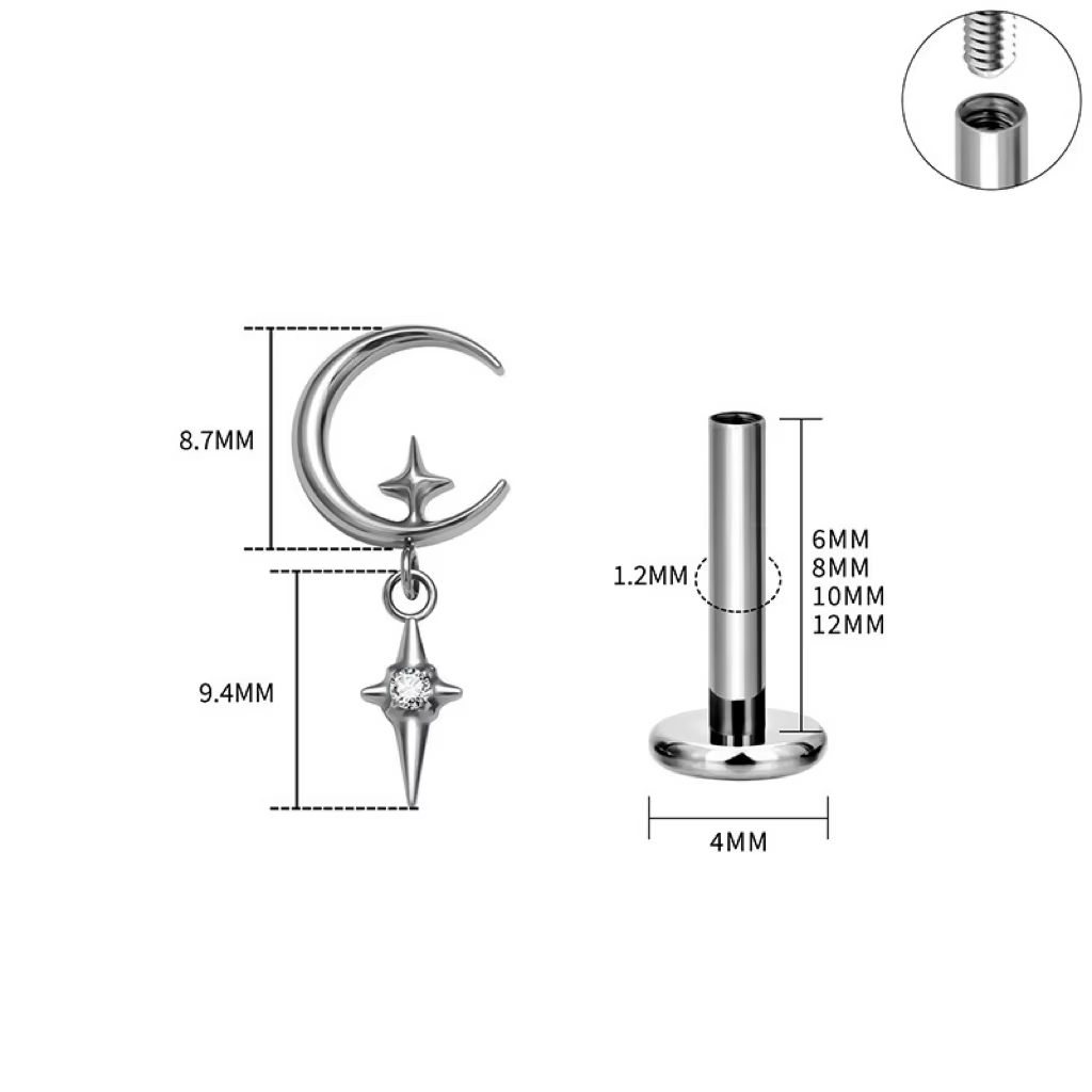 Titanium Japanese Korean Star Zircon Irregular Ear Cartilage Stud Piercing Earrings Wedding Engagement Party Gift Trendy