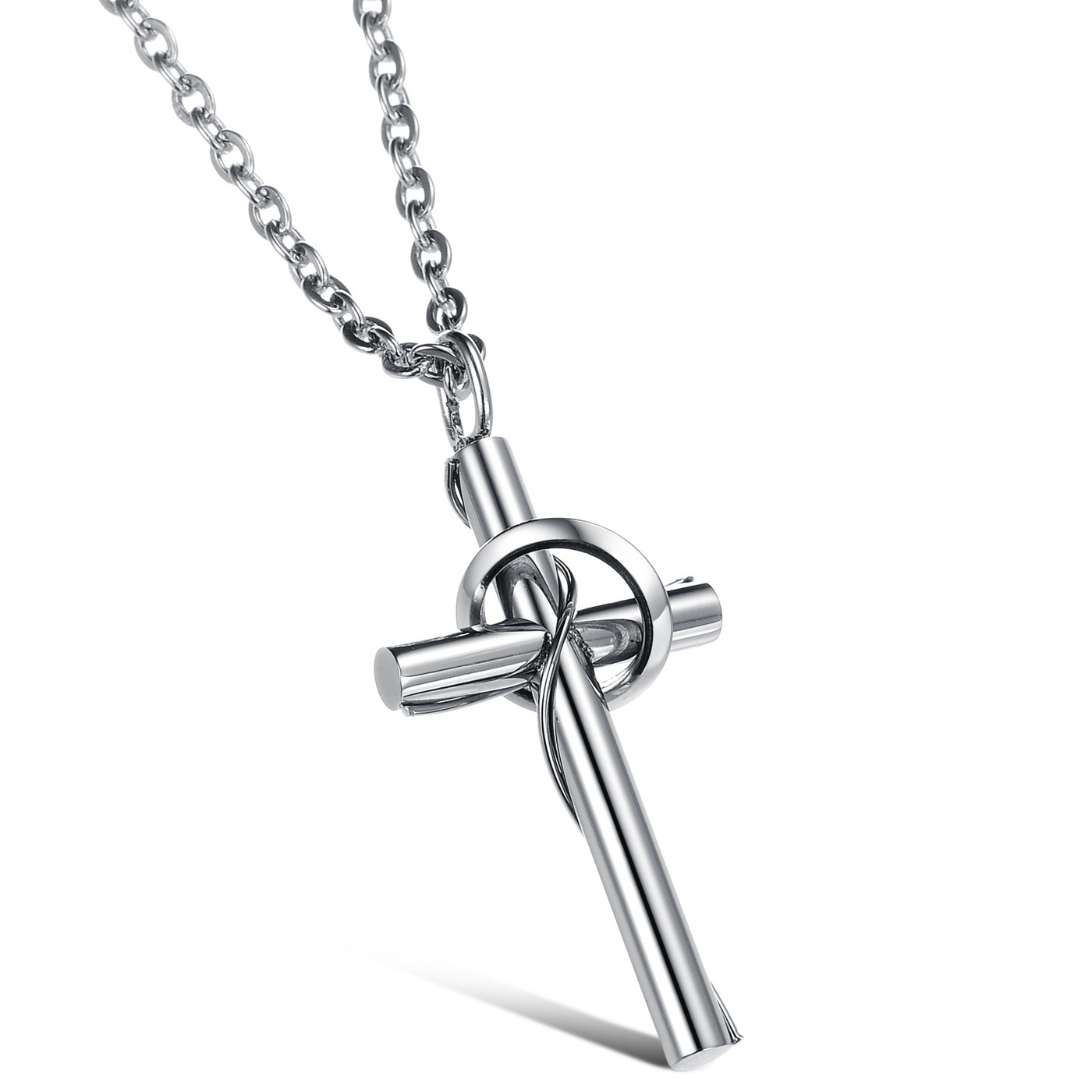 Titanium Steel Couple Cross Necklace stainless steel Pendant Chain cross jewelry for Men and Women Gifts