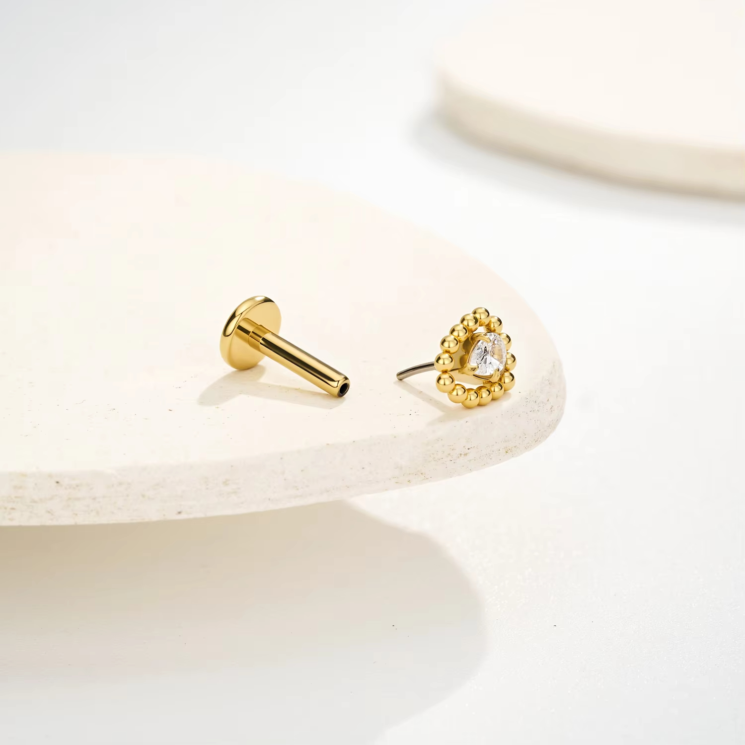 Titanium Tragus Conch Helix Piercing Jewelry Threadless Flat Back Stud Cartilage Earrings