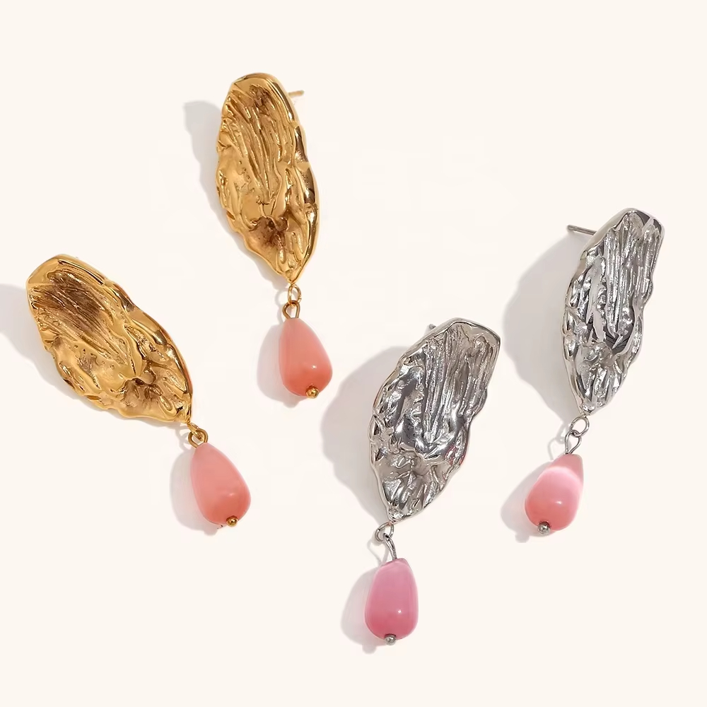 Trending Irregular 18K Gold Plated Stainless Steel Hoop Earrings Tarnish-Free Jewelry Boucles D'oreilles