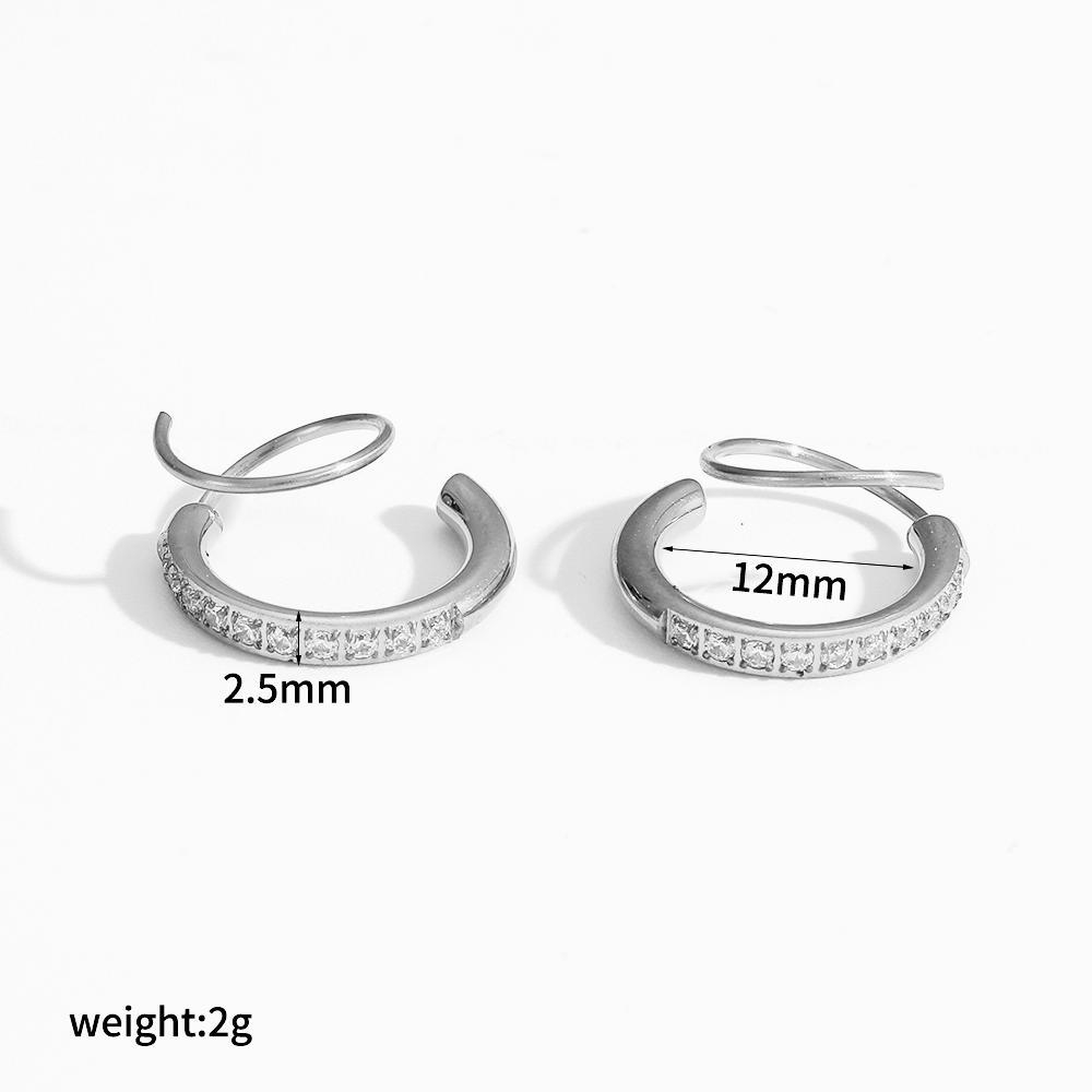 Trendy New Arrival 18K Gold Plated Earrings Stainless Steel Zircon Geometric Stud Earrings Jewelry Gift for Women