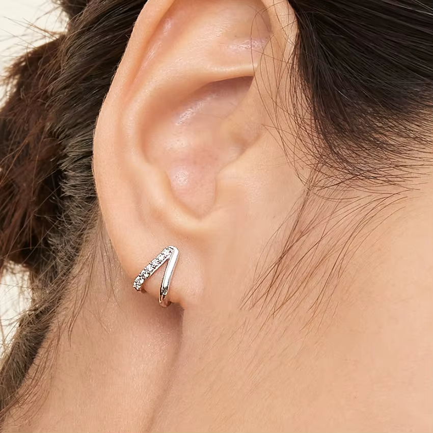Wholesale 925 Silver Fashion Modern Gold Plated Jewelry 925 Ladies Sterling Silver Earrings