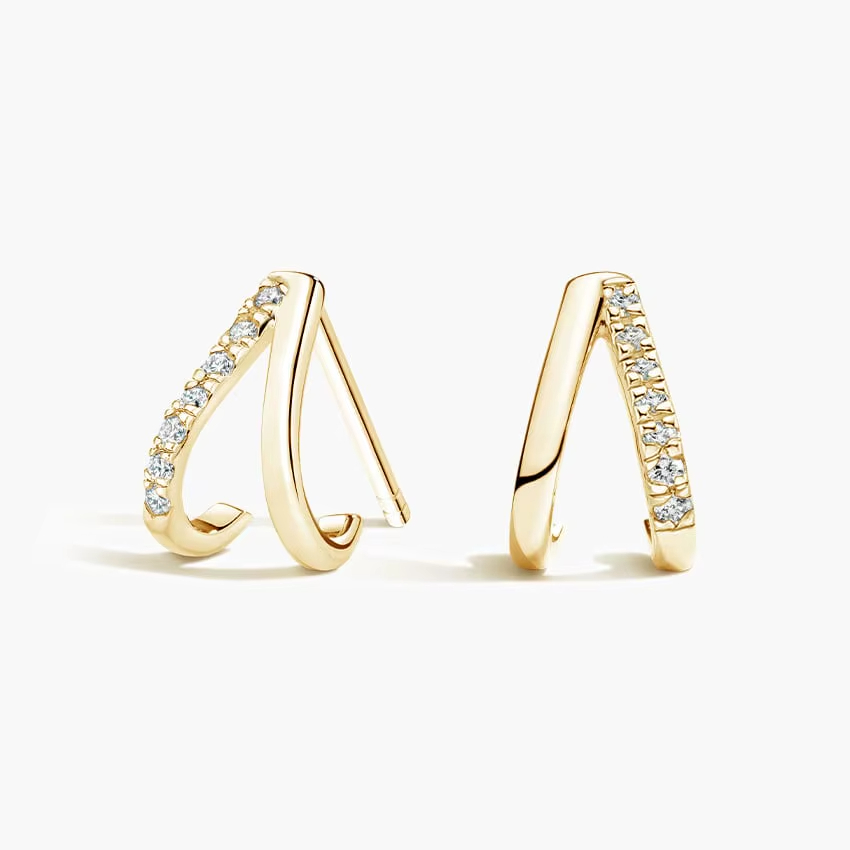 Wholesale 925 Silver Fashion Modern Gold Plated Jewelry 925 Ladies Sterling Silver Earrings