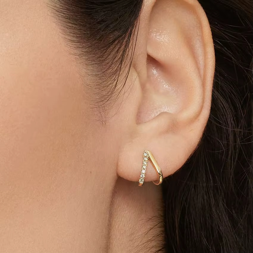 Wholesale 925 Silver Fashion Modern Gold Plated Jewelry 925 Ladies Sterling Silver Earrings