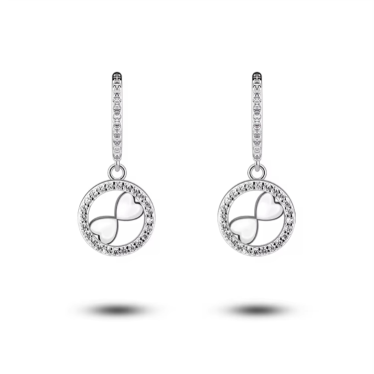 Wholesale 925 Silver Jewelry Luxury Crystal Earrings Leaf Evening Wedding Silver Earrings