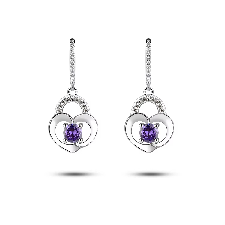 Wholesale 925 Silver Jewelry Luxury Crystal Earrings Leaf Evening Wedding Silver Earrings