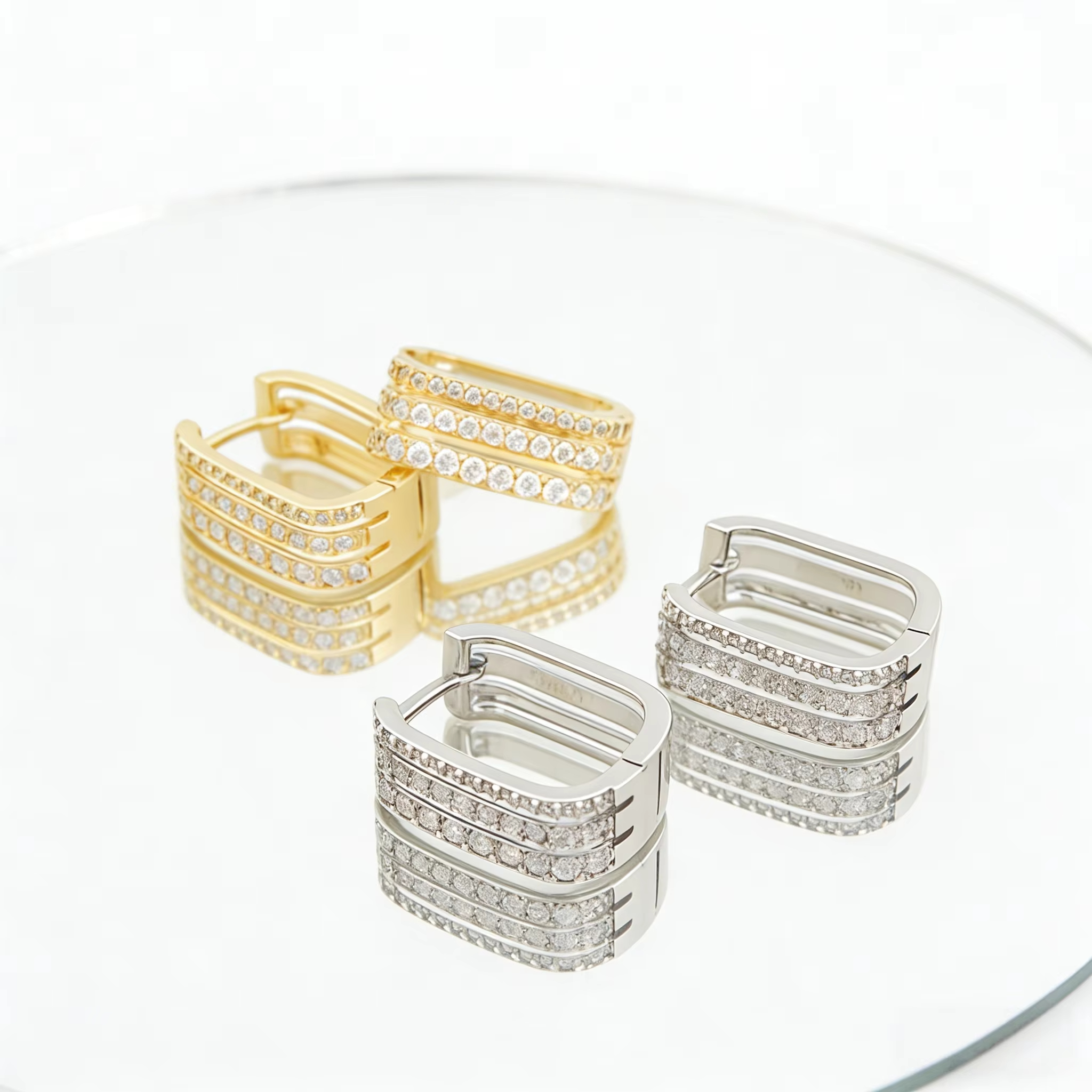 Wholesale Customization of High-quality Gold Plated Earrings Classic Retro Diamond studded Designer Earrings