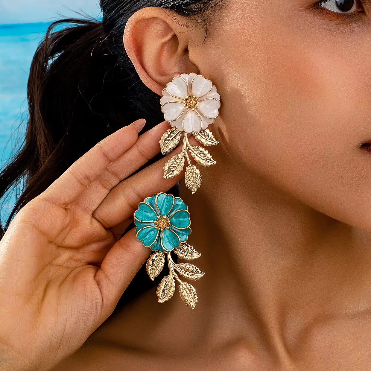 Wholesale Earrings Fashion Design Leaves Flowers Earrings French Earrings