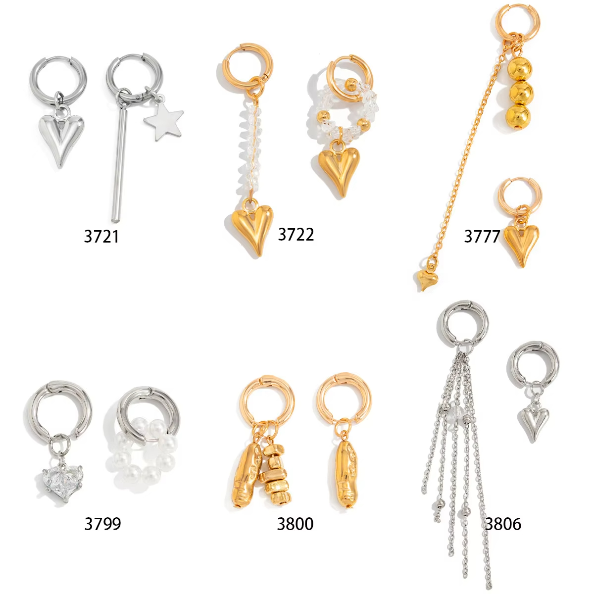 Wholesale Fine Fashion Jewelry Big Earrings Long Stud Hoop Designer Trendy Earrings for Women