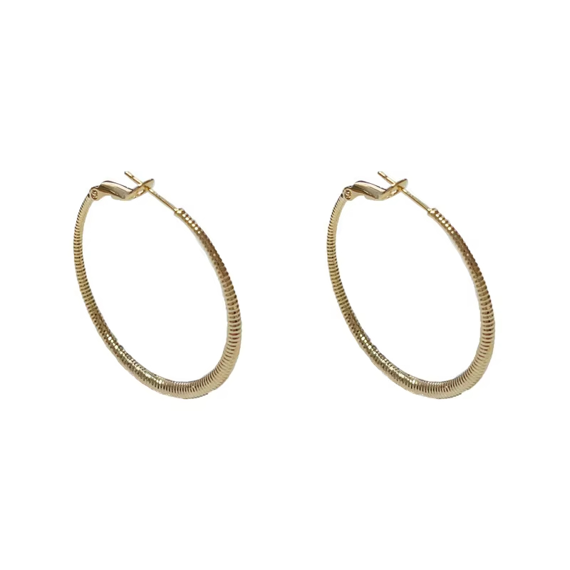 Wholesale Fine Hoop Earrings High-End Minimalist Versatile Trendy Exaggerated Metal Large Hoop Personality Fashion