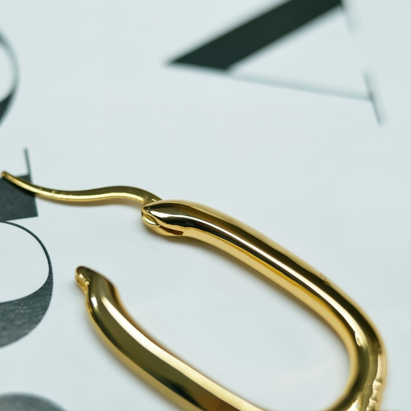 Wholesale Korean Geometry Gold Plated Brass Hoop Earring for Women