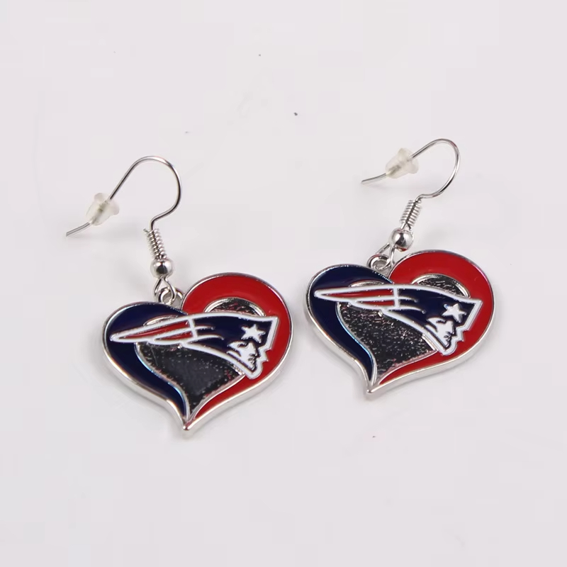 Wholesale Us Football Team Peach Heart Enamel Alloy Metal Charms Nfl Team Chiefs Earrings
