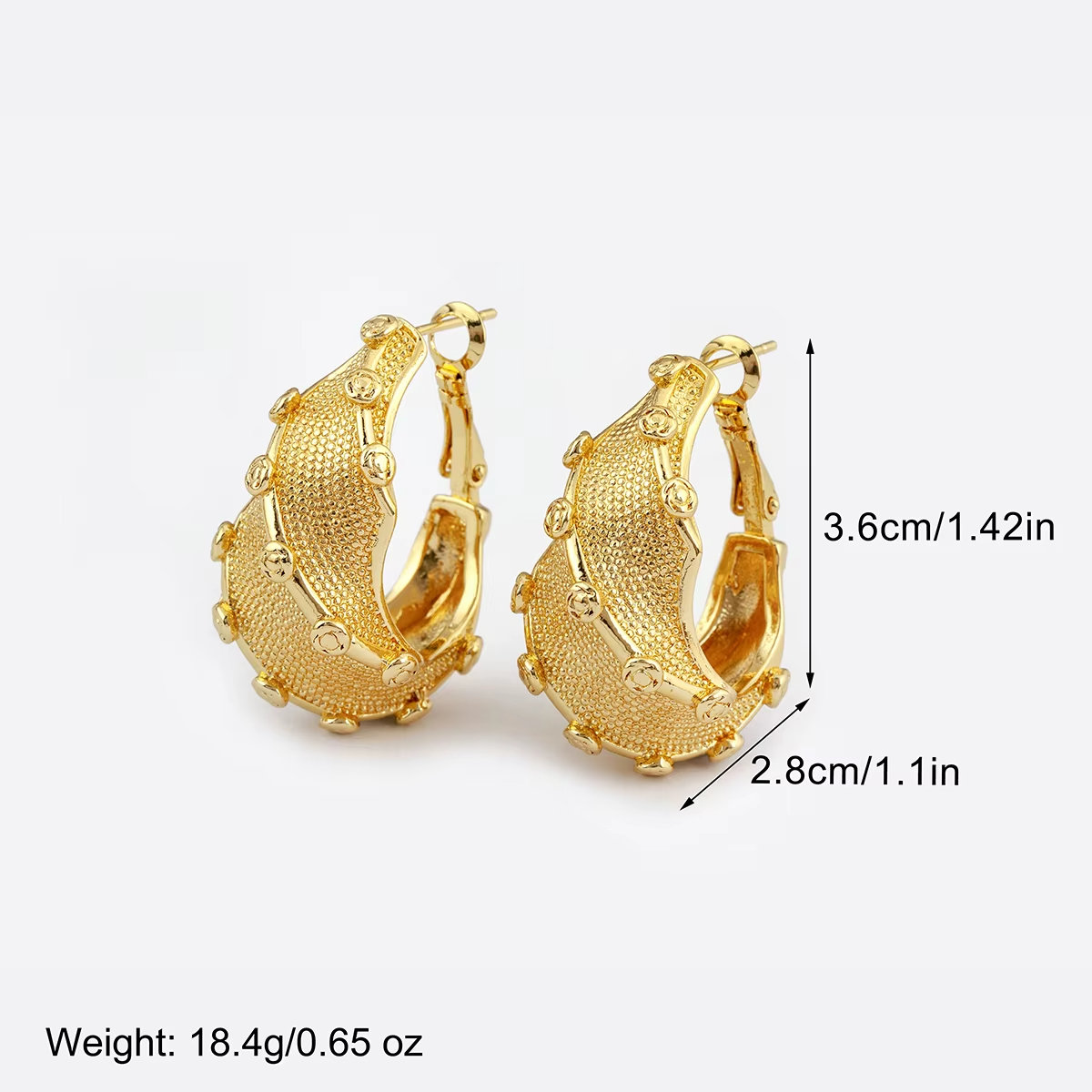 Women's Hip-Hop Style 6 Styles Stud Earrings New Trendy Irregular Geometric Circle Zircon Ear Jewelry Wholesale Gift