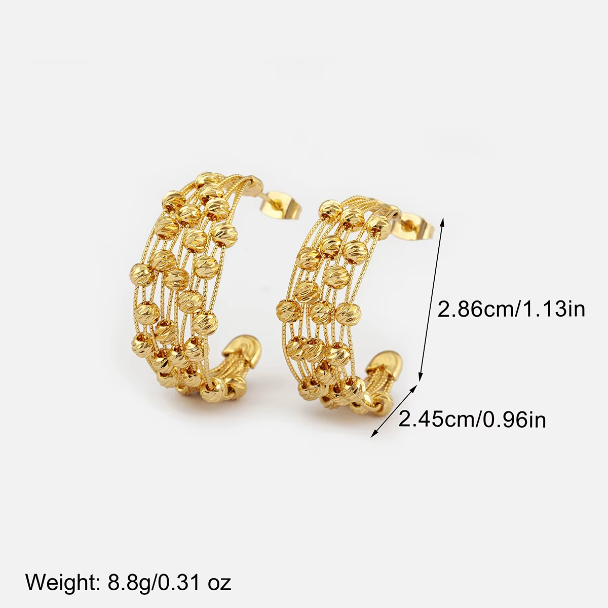 Women's Hip-Hop Style 6 Styles Stud Earrings New Trendy Irregular Geometric Circle Zircon Ear Jewelry Wholesale Gift