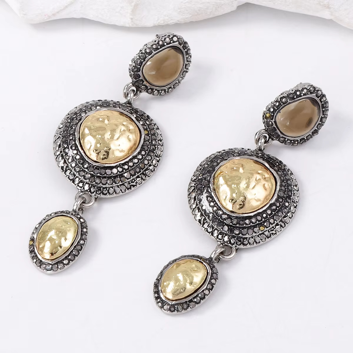 Women's ZA Cross-Border Artistic Retro Personalized Trendy Light Luxury High-End Designed Alloy Geometric Earrings