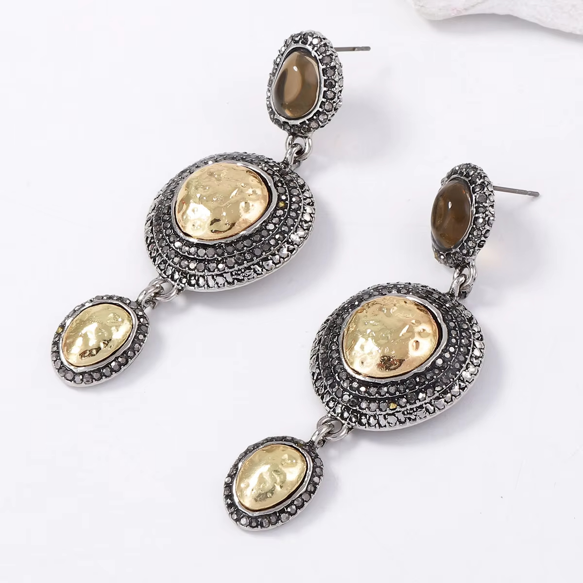 Women's ZA Cross-Border Artistic Retro Personalized Trendy Light Luxury High-End Designed Alloy Geometric Earrings