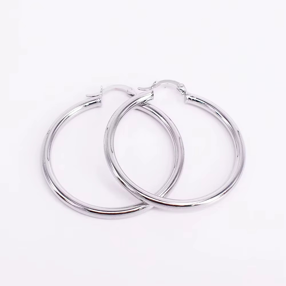 Women Gold Hoop Earring New Arrival Silver Colors Handmade Drop Earrings Environmental Protection Copper 12 Piece No Stone