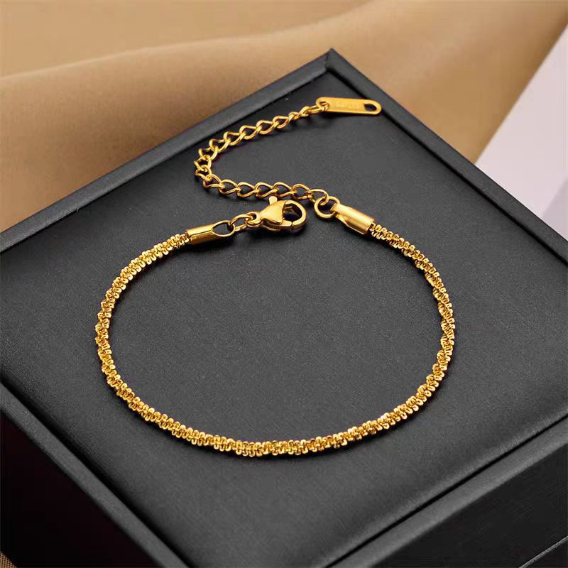 Gold Plated Chain Bracelet with Mickey & Flower Charms – Fashion Adjustable Jewelry