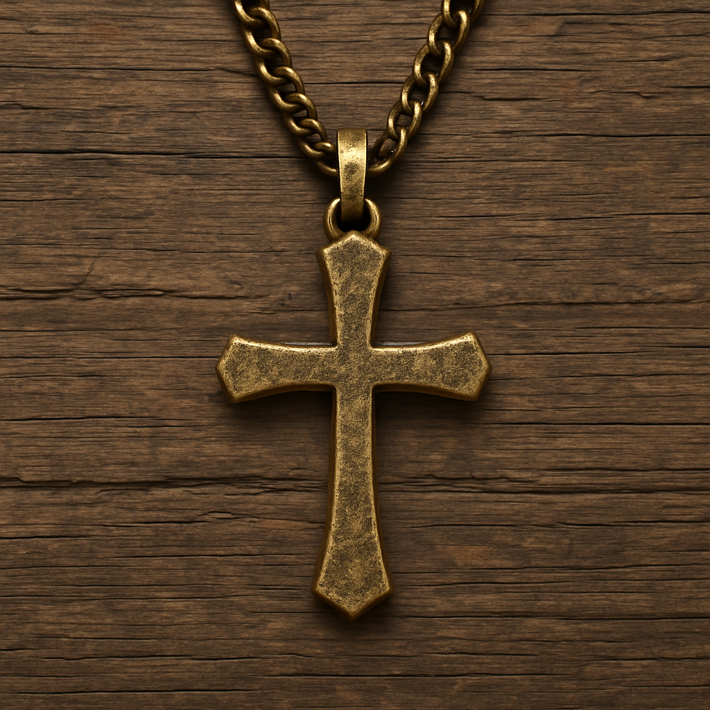 Ancient Cross Pendant Necklace for Men – Vintage Rustic Christian Jewelry