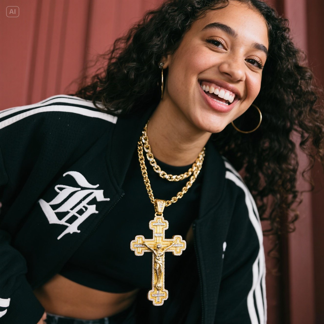 Big Diamond Cross Necklace – Gold Cuban Chain Crucifix Bling Jewelry