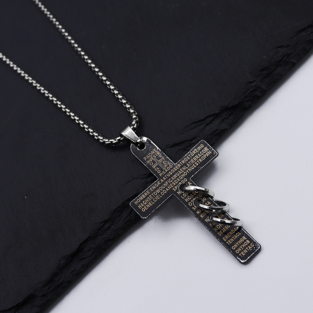 Black and Gold Cross Necklace for Men and Women – Stylish Black Cross Jewelry