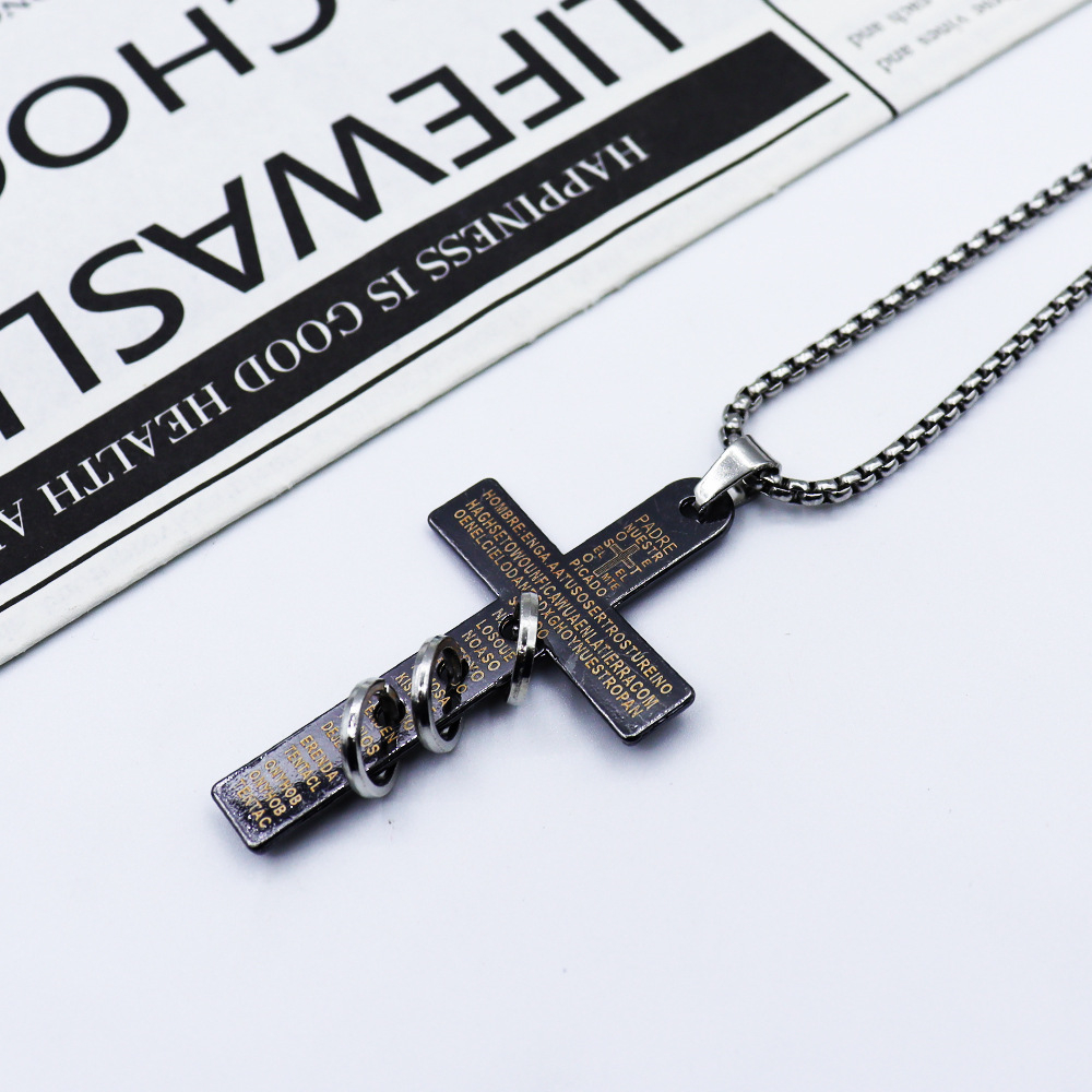 Black and Gold Cross Necklace for Men and Women – Stylish Black Cross Jewelry