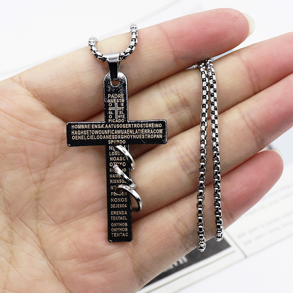 Black and Gold Cross Necklace for Men and Women – Stylish Black Cross Jewelry
