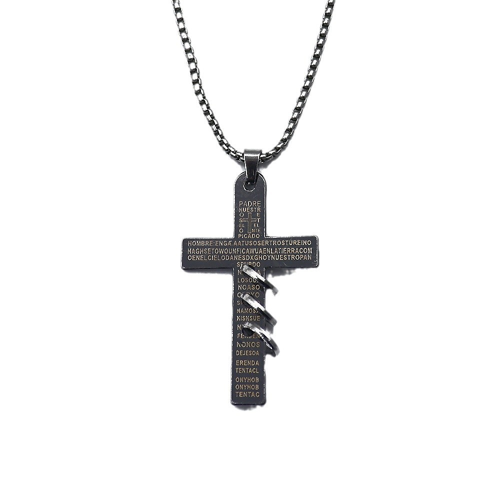 Black and Gold Cross Necklace for Men and Women – Stylish Black Cross Jewelry