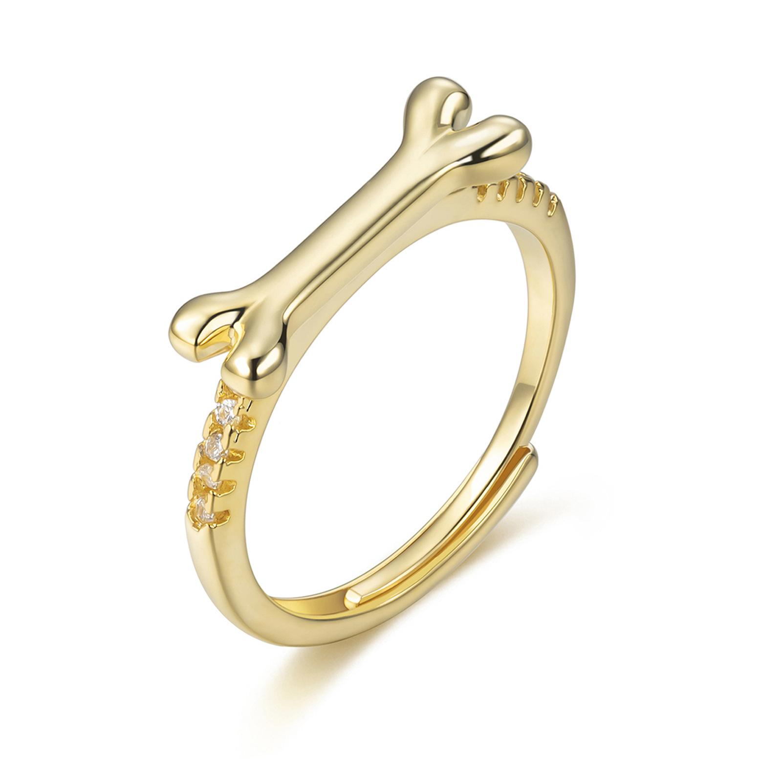 Minimalist Bone Ring – Adjustable Open Band in Gold or Silver Plated Copper