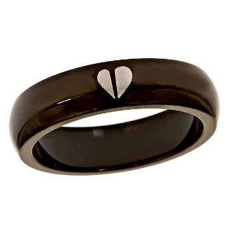 Gothic Broken Heart Stainless Steel Black Ring – Emotional Statement Jewelry