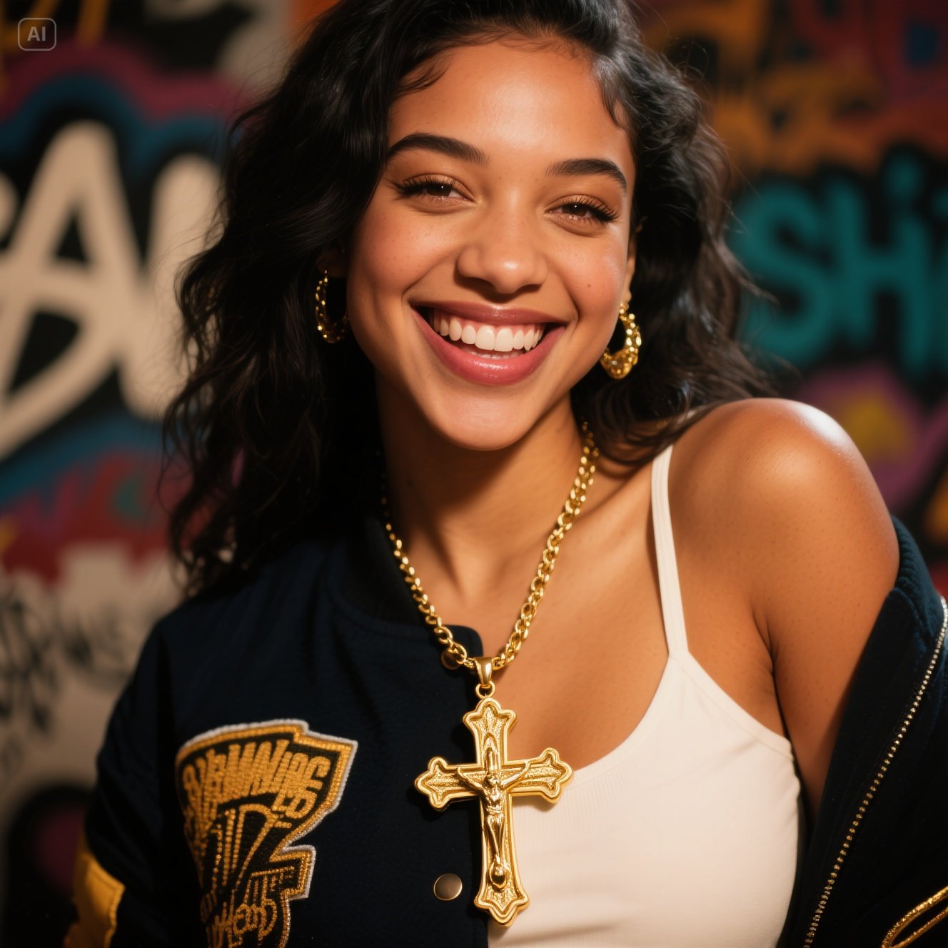 Bulk Hip-Hop Jesus Crucifix Gold Pendant Necklace, Cuban Link Chain, Wholesale Streetwear Jewelry