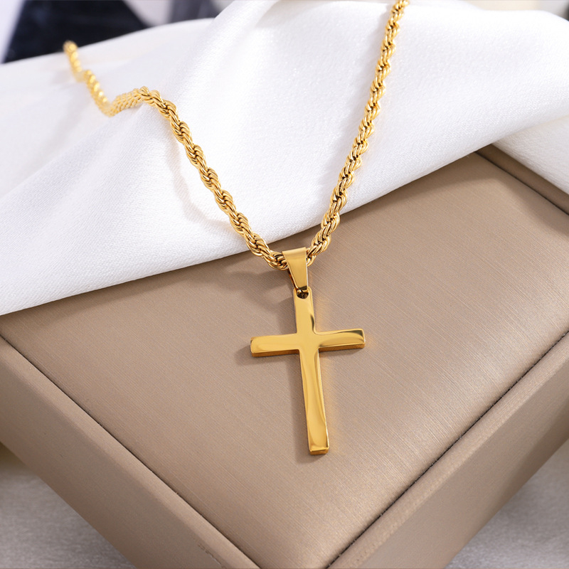 Best Catholic Necklace for Men – Classic Gold Cross Pendant Catholic Jewelry