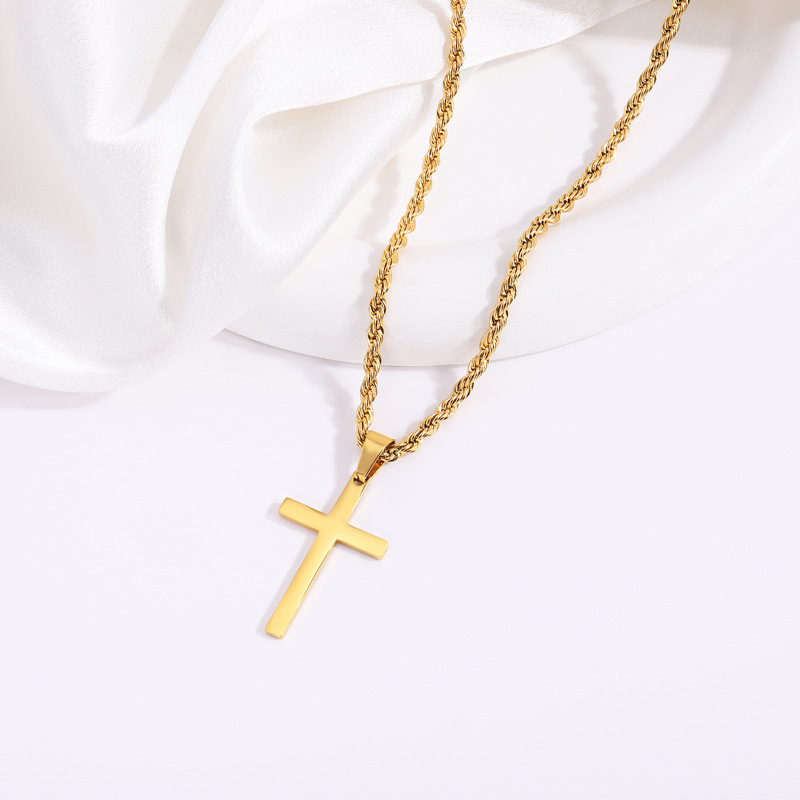 Best Catholic Necklace for Men – Classic Gold Cross Pendant Catholic Jewelry
