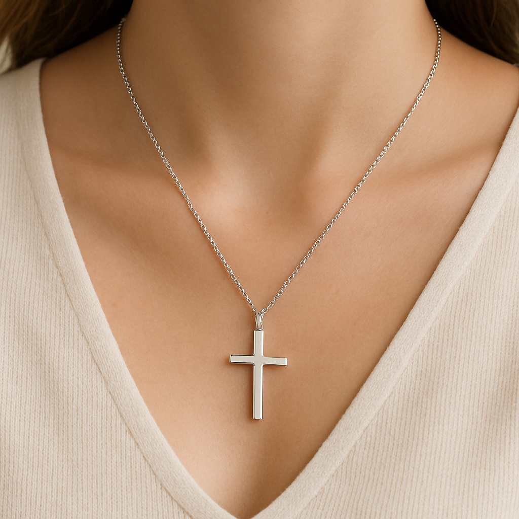 Elegant Christian Cross Necklace for Women – Minimalist Religious Pendant Jewelry