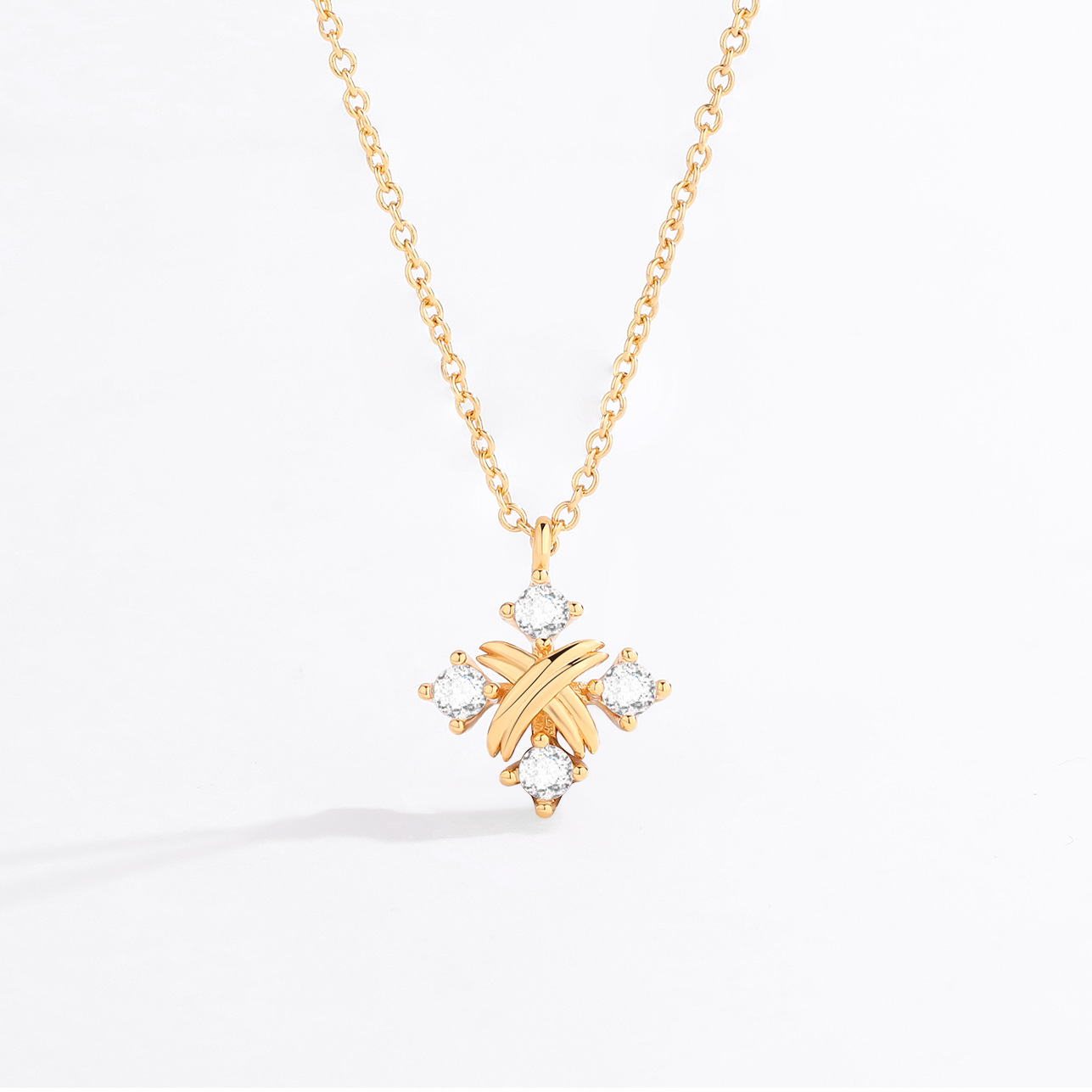 Chunky Gold Cross Pendant Necklace | Modern Chunky Cross Design