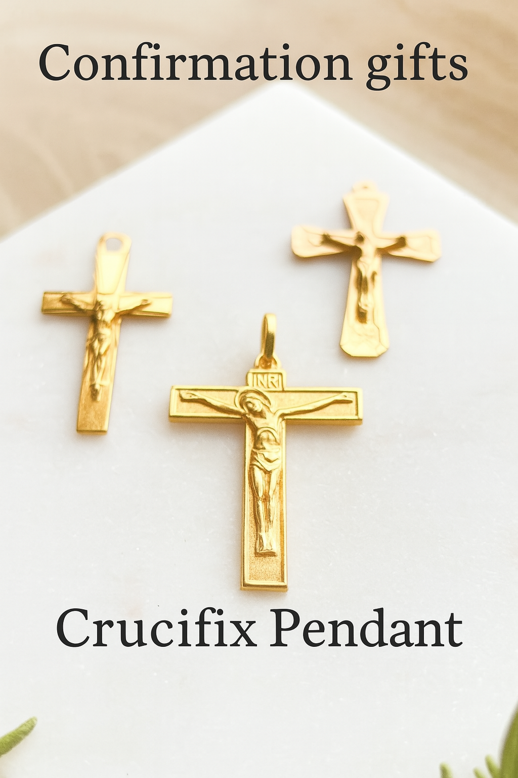 Confirmation Crucifix Pendant – Gold Confirmation Cross Necklace Gift