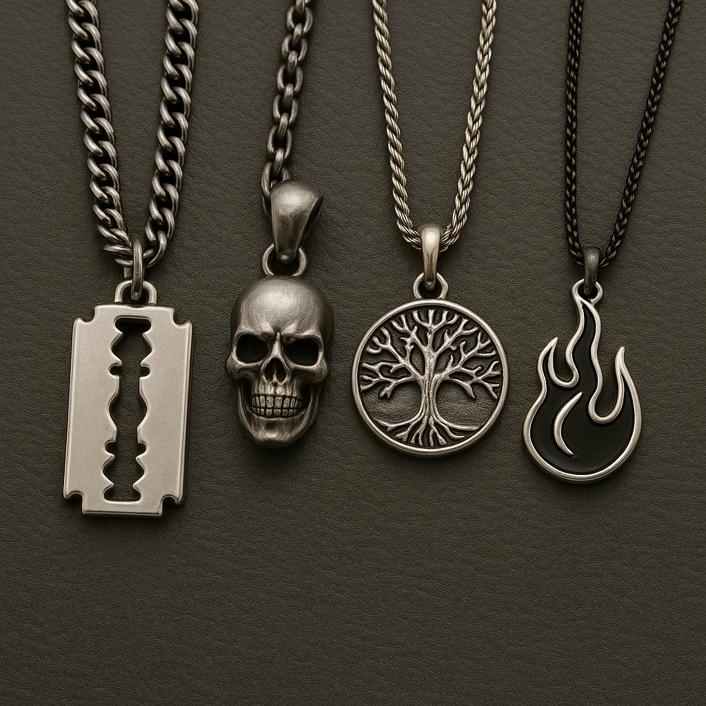 Cool Pendant Necklaces - Skull, Tree of Life, Flame, and Razor Blade | Best Pendant Necklaces