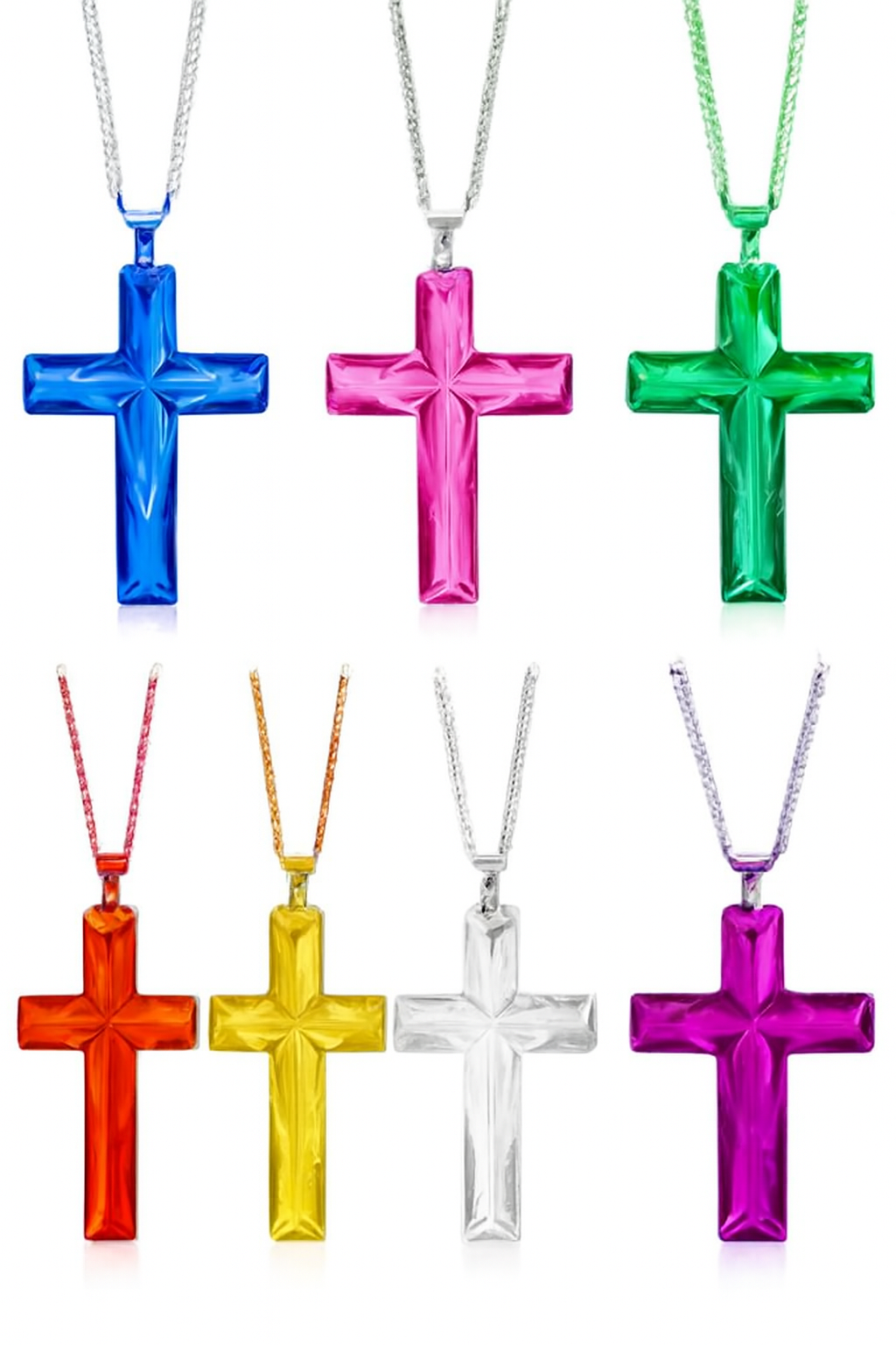 Colorful Crystal Cross Necklace – Vibrant Crystal Cross Pendants