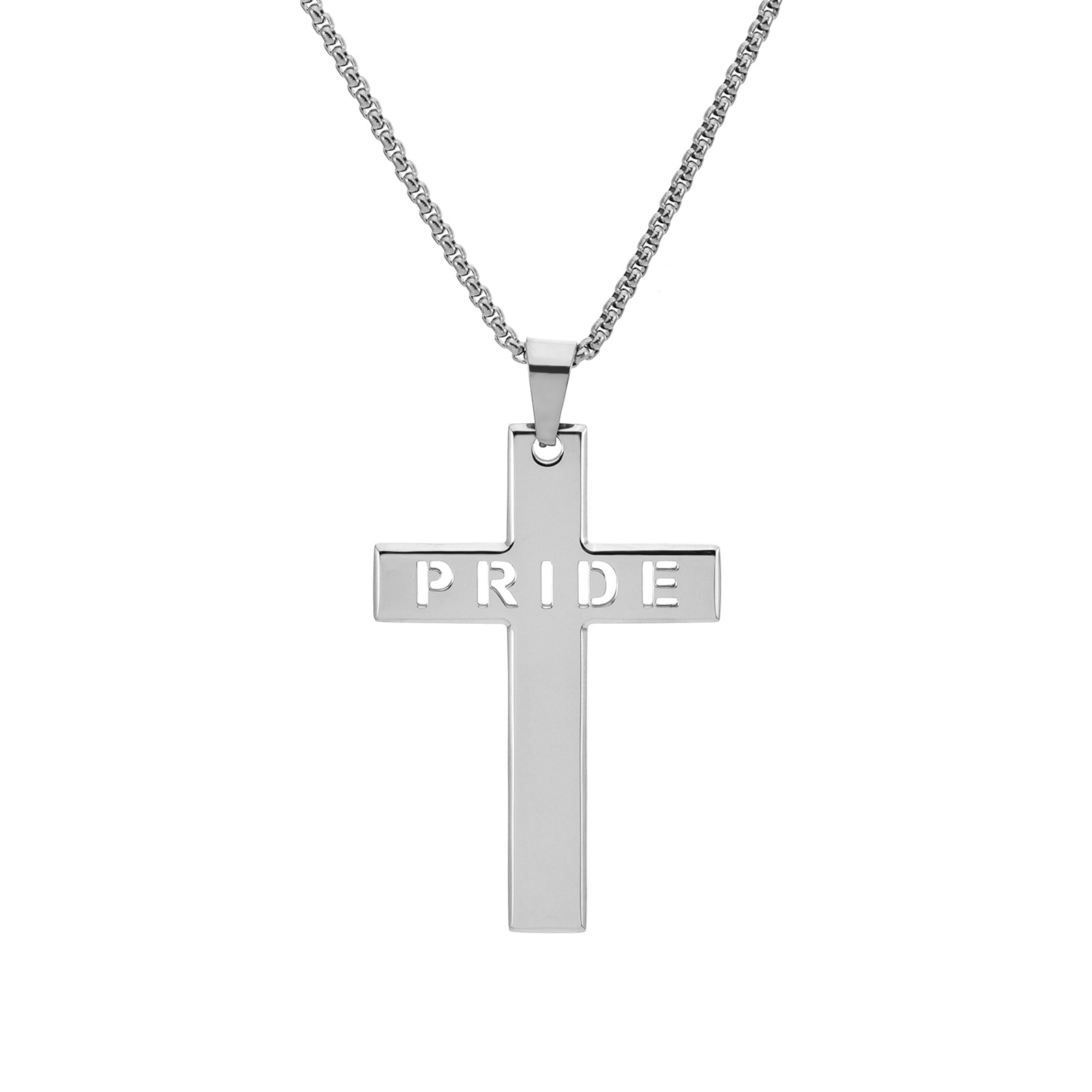 Custom Engraved Cross Necklace – Personalized Stainless Steel Pendant for Men and Women