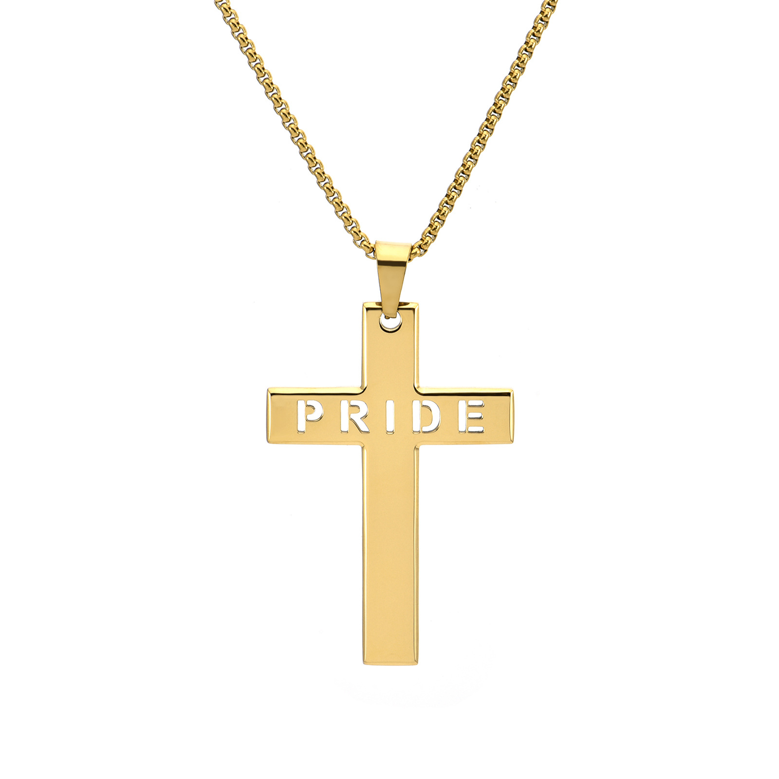 Custom Engraved Cross Necklace – Personalized Stainless Steel Pendant for Men and Women