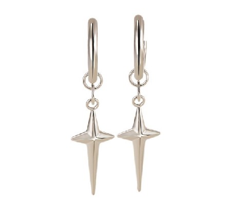 Modern Geometric Cross Dangle Earrings – Minimalist Stainless Look for Women & Men